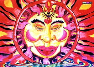 UV BACKDROP Blacklight Fluorescent Glow Psychedelic Art Banner Tapestry Psy Deco - Picture 1 of 8