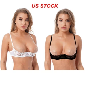 Mujeres Sujetador Transparente Prendas para el torso Lencería Sexy 1/4 Tazas Push Up Con Aros Bralette Ropa Interior - Imagen 1 de 21