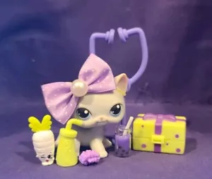 Authentic Littlest Pet Shop LPS #246 Grey Shorthair Cat Blue Eyes LPS - Picture 1 of 9