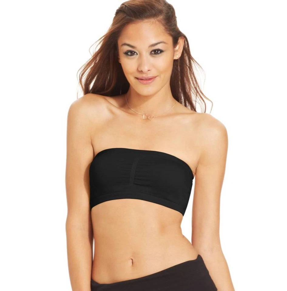 $85 Material Niña Mujer Negro Junior Sin Costuras Bandeau Top Sujetador Activo Talla S/M Foto 1 de 1