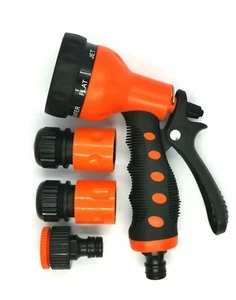 Hose Spray Gun Kit Adjustable Garden Hose Watering 7 Pattern Jet Spray Gun - Picture 1 of 3