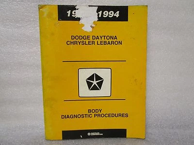 Procedimientos de diagnóstico corporal Dodge Daytona Chrysler Lebaron 81-699-0423 1993-1994 Foto 1 de 4