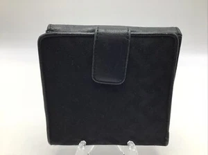 Talbots Geldbörse Damen schwarz Logo Stoff Lederbesatz kompakt 4 x 4,5 Druckknopfverschluss - Bild 1 von 13