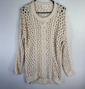 Olive & Oak Women's Oatmeal BeBaba Airy Knit Sweater Holes size S - Picture 1 of 4