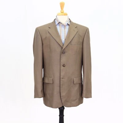 Perry Ellis 44R Brown Sport Coat Blazer Jacket Solid 3B Polyester - Image 1 of 4