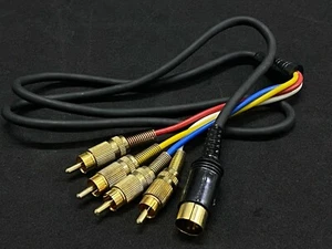 1PCS - DIN 5-PIN to 4-RCA/Phono Male Cable 1Meter - Picture 1 of 5