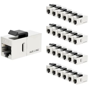 iwillink 10Gbps CAT7 Coupler RJ45 Keystone Shielded Coupler 10-Pack, Ethernet... - Afbeelding 1 van 5
