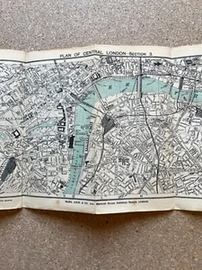 Antique City Map of London Section 3 1919 Hammersmith to Isle of Dogs - Picture 1 of 10
