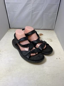 Clarks Saylie Moon Sandals Womens Size 11 Black Leather Ankle Strap Comfort - Picture 1 of 7