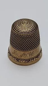 Antique Stern Brothers 10K Gold Sewing Thimble #8 - Picture 1 of 3