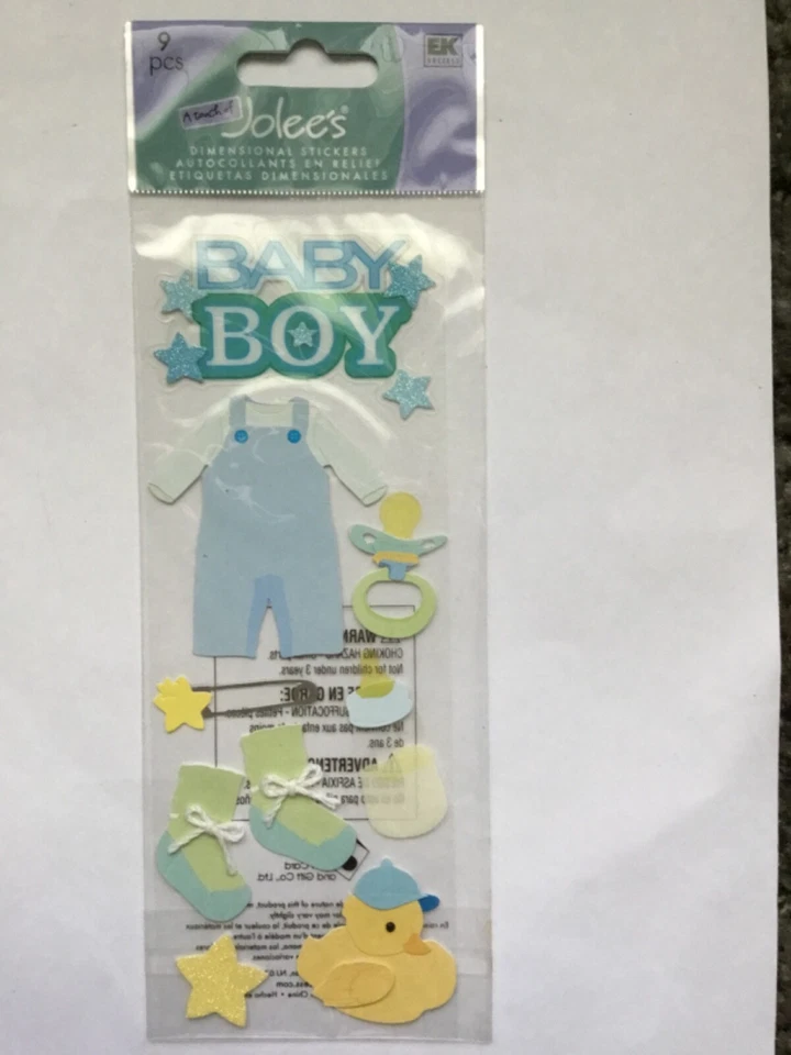 Jolees Boutique álbum de recortes pegatinas BEBÉ NIÑO bebé niño pato biberón chupete Foto 1 de 1