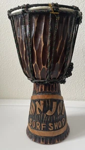 Ron Jon Surf Shop Bongo Drum Wooden Carved 12” - Picture 1 of 7