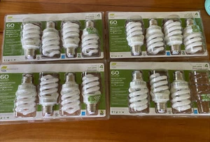 EcoSmart 60W Equivalent Soft White Spiral CFL fluorescent light bulbs - Picture 1 of 3