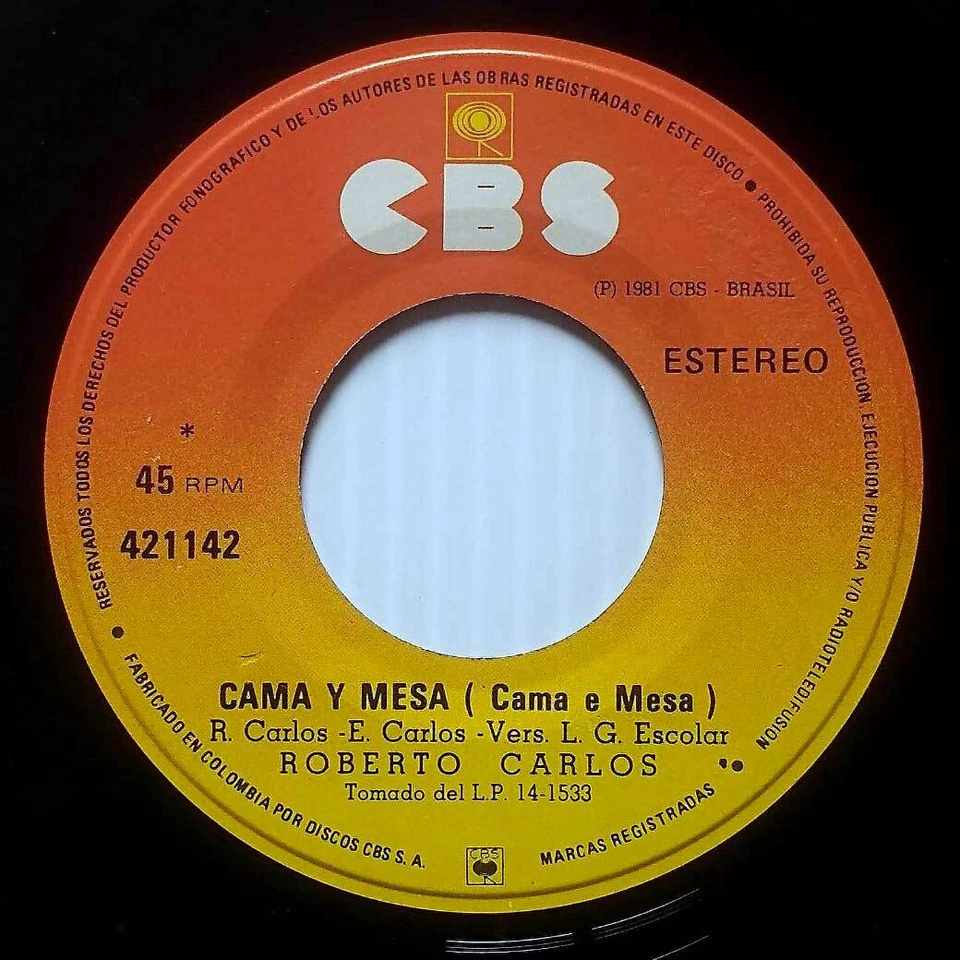 Roberto Carlos- Cama Y Mesa / Todo Para [7" 45 rpm Single] Brasil/Brazil Release - Image 1 of 1