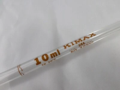 Kimble KIMAX TD Vidrio 10 ml ±0,04 Reutilizable Clase B Bombilla Volumétrica Pipeta 37000 Foto 1 de 4