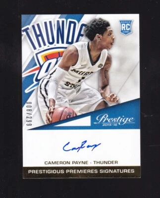 Autógrafo de novato Prestige Cameron Payne 8/299 2015-16 #PPS-CP Thunder Foto 1 de 2
