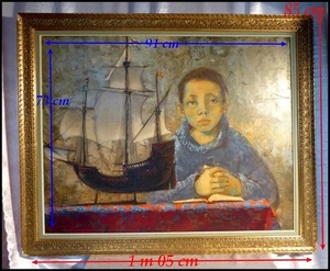 "Portrait d'un Adolescent Bleu à la Caravelle" Pierre Lavarenne Signe de Piste. - Imagen 1 de 12