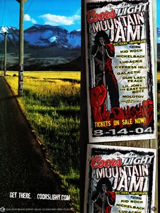 COORS BEER AD #25 RARE 2004 "MOUNTAIN JAM."  - Picture 1 of 2
