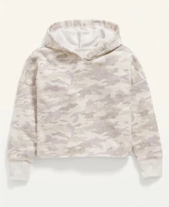 Old Navy Kids Size XL (14-16) Vintage Pink Camo Raw Hem Cropped Hoodie $30  NWT - Picture 1 of 1