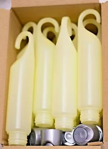 Shower Gel Bottles Empty 150ml Opaque Yellow Grey flip top lids  Any Amount UK - Picture 1 of 4