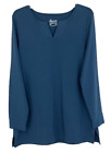 Denim & Co. Tunique en jersey parfait bleu taille grande pull-on femmes ZP10