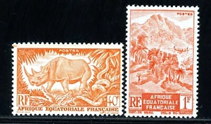 Stamps French Equatorial Africa, Scott # 168 and 172 Mint NH - Picture 1 of 1