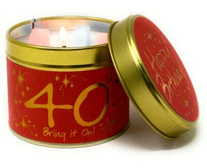 Lily - Flame Happy Birthday 40th Scented Candle Tin - Picture 1 of 1