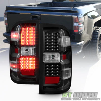 Luces traseras LED negras para Chevy Silverado 1500 2500 HD 3500 HD 2014-2018 lámparas de freno Foto 1 de 4