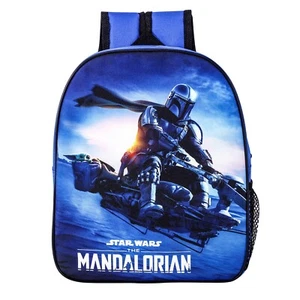 Star Wars The Mandalorian Niños Mochila Niños Bolso Escolar Niños Mochila Azul - Imagen 1 de 8