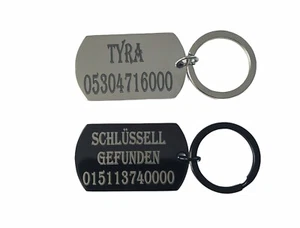 Schlüsselanhänger Metall Personalisiert Gravur Graviert Name Schlüssel ID Tag - Bild 1 von 3