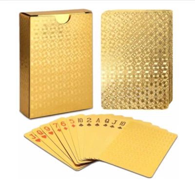24k Gold Foil Poker Playing Cards With Matching Box - Image 1 of 4