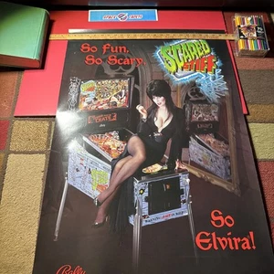 Póster promocional de Elvira Scared Stiff Bally Pinball 24 X 36 raro 1996 - Imagen 1 de 8