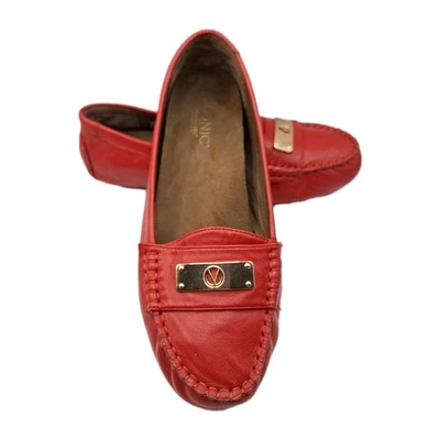 Женские красные кожаные мокасины мокасины без шнуровки комфортные туфли на плоской подошве Vionic — размер 8 ЧИТАЙТЕ - Изображение 1 из 4