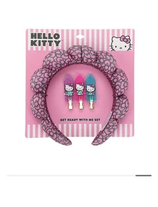 Hello Kitty Hair Accessory Set Headband Snaps Pink Macy’s New - Picture 1 of 9