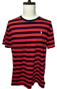 Polo Ralph Lauren T Shirt Mens Large Blue Red Short Sleeve Classic Fit Preppy - Picture 1 of 9