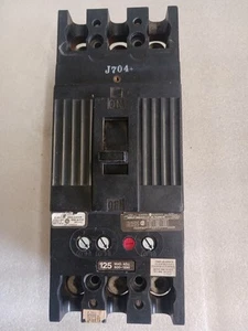 GE 3 POLE CIRCUIT BREAKER  125 MAG. ADJ TFJ236125 BU - Picture 1 of 6