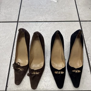 2 PAAR J.CREW – SCHWARZ & BRAUN WILDLEDER Heels 70596 GRÖSSE 6,5 - Bild 1 von 7