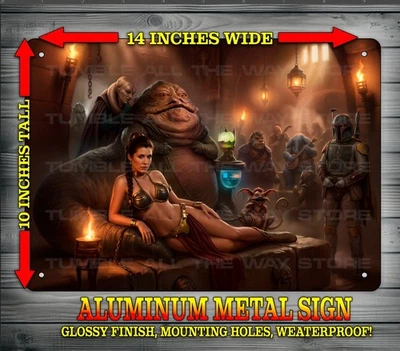 Slave Leia in Jabbas Palace Star Wars Jedi Metal Sign Wall Art 10" x 14" - image 1 of 2