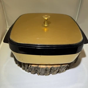 Vintage. Retro Thermo-Serv Thermo Harvest Gold Servierer MCM 70’s Not Oven Safe! - Bild 1 von 5