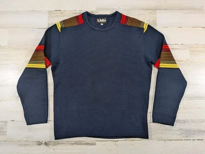 Vintage Lido of California Sweater Mens Large Wool Striped Nostalgia Skiing - Image 1 of 4