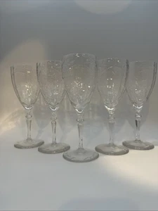 Set Of 5 Vintage Crystal Glasses - Picture 1 of 3