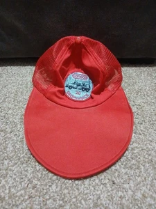 Vintage Conoco Red Trucker Long Billed Sun Hat Cap Adjustable Truck Patch RARE  - Picture 1 of 5