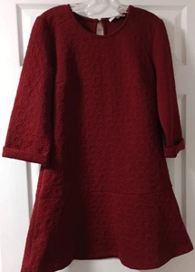 NWT Joy Joy Women's Rust Quilted Dress Size M 3/4 Sleeves  - Picture 1 of 4