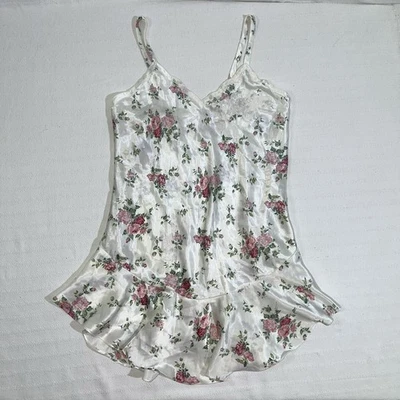 复古 Victorias 秘密缎面懒人连衣裙女式 M 码金色标签 90 年代 Chemise — 第 1/4 张图片