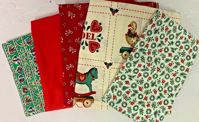Lote de colección mezcla de telas navideñas Estate (5 piezas) impresión sólida Country Classic Ameritex Foto 1 de 4