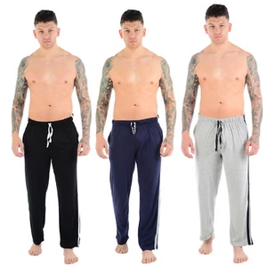 MENS LOUNGE WEAR PANTS TROUSERS PYJAMAS NIGHTWEAR BOTTOMS STRIPED PJS JOGGERS - Picture 1 of 55