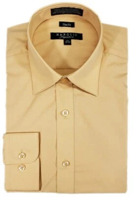 Marquis Men's Premium Slim Fit Button Up Long Sleeve Solid Color Dress Shirt - Image 1 of 3