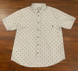 The Drive Clothing Mens Button up Shirt Size 3XL Skull Print Short Sleeve Gray - Picture 1 of 9