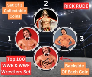 RICK RUDE - TOP 100 WWE & WWF WRESTLERS SET - COIN SET - SIGNED - Picture 1 of 2