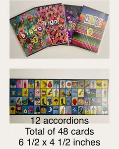 MEXICAN LOTERIA Cards You Get 4 Accordions Cards 6 1/2 X 4 1/2 In Total 16 Cards - Picture 1 of 7